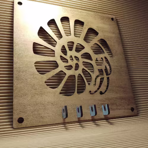 Tapa de madera contador eléctrico diseño modernista doble color marron modelo Caracola