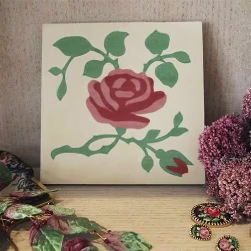 Decoración mosaico "Rosa para siempre" tradición 1913