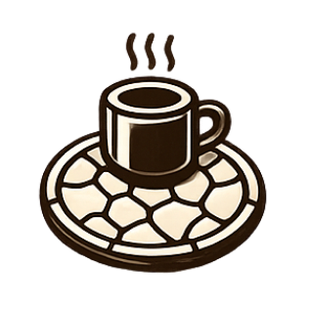 Soporte de mesa Taza de café sobre el Puzzle Trencadís circular de madera