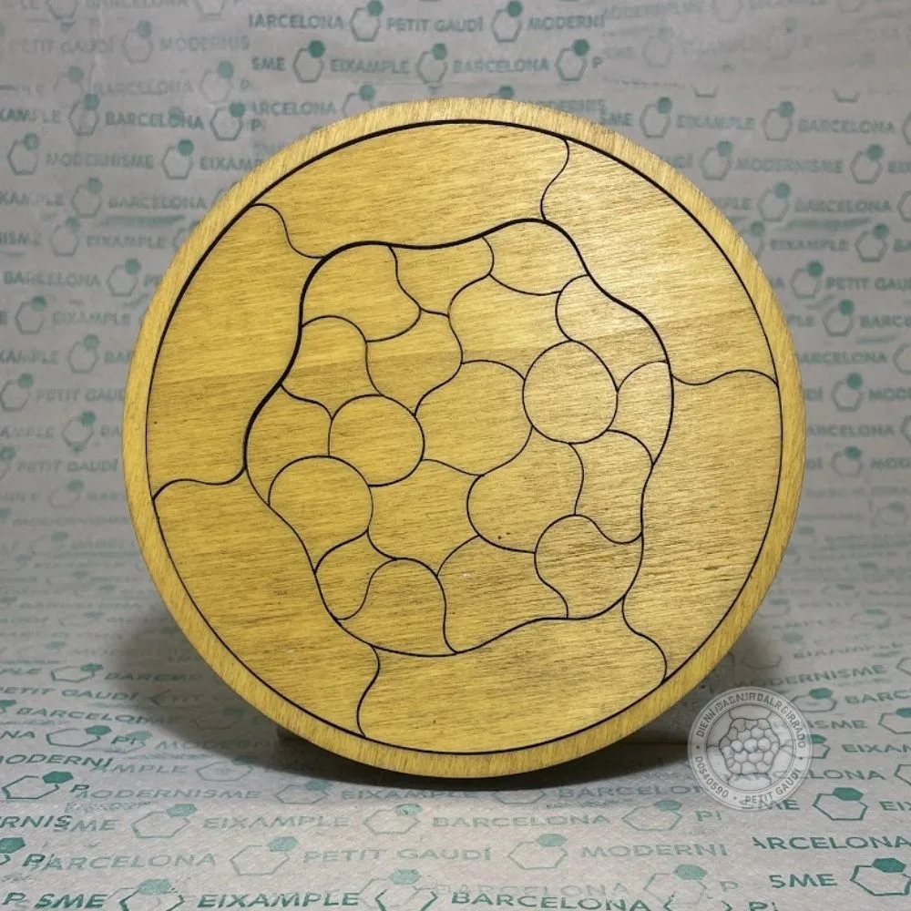 Puzzle Trencadís de madera en color amarillo