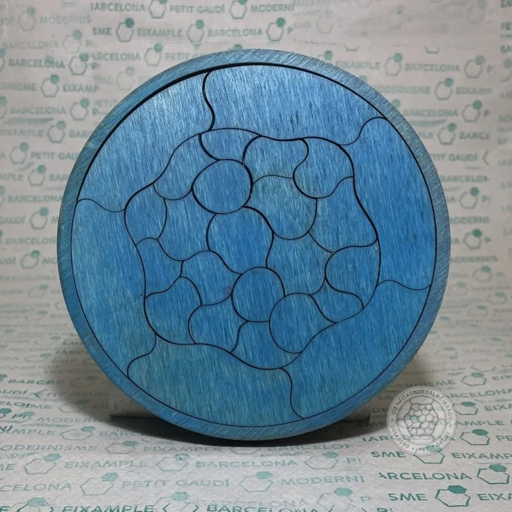 Puzzle Trencadís de madera en color azul