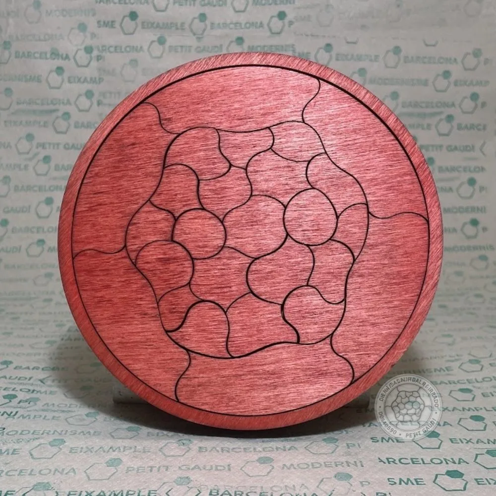 Puzzle Trencadís de madera en color rojo
