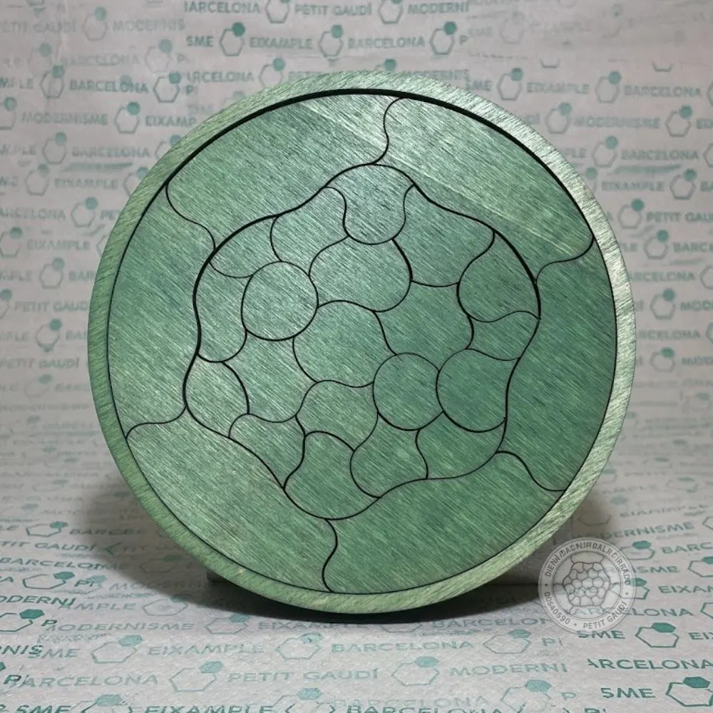Puzzle Trencadís de madera en color verde